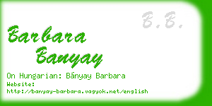 barbara banyay business card