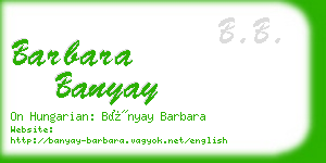 barbara banyay business card